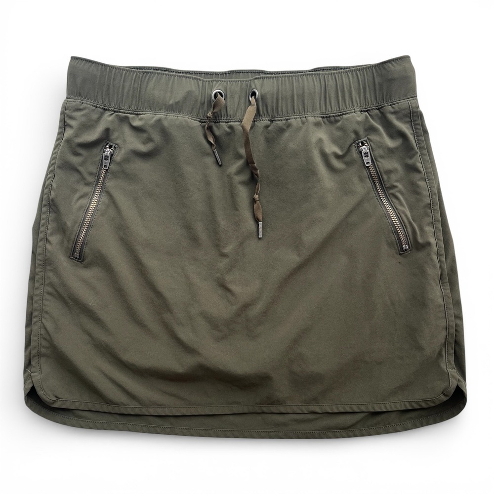 Athleta Women S Jasper Green Zip Pocket Drawstring Waist Trekkie Skort 438956-03